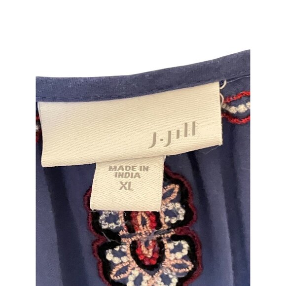 J Jill Embroidered Tunic XL Oversized Balloon Sleeves Lagenlook 100% Viscose - Picture 9 of 11